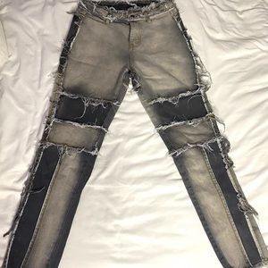 Grey Patched Jeans